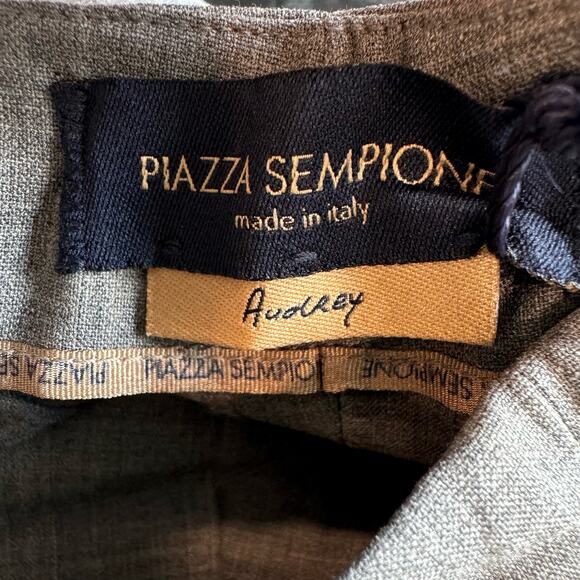 Piazza Sempione Audrey Virgin Wool Pant Gray Old Money Minimalist IT 38 US 2 NWT - Picture 7 of 11